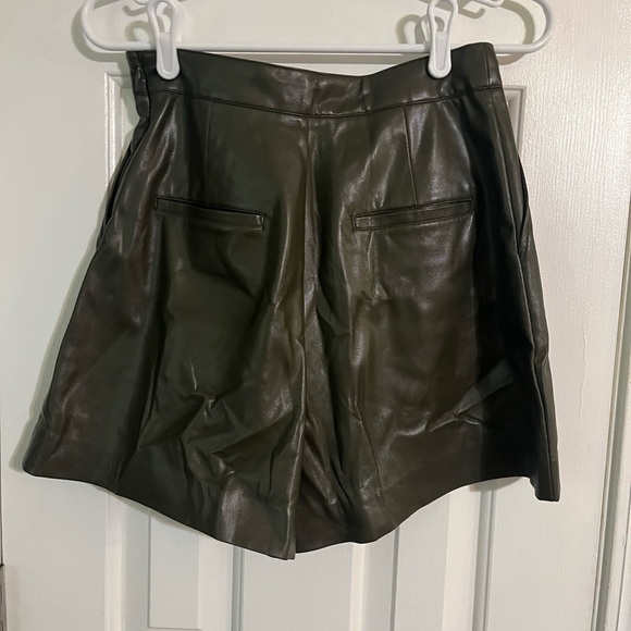 NWT Sundays vegan leather green Collins shorts size small and xs available - Picture 3 of 5
